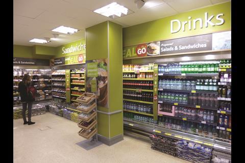 Tesco Metro Islington has also been revamped to the apple-green shopfit
